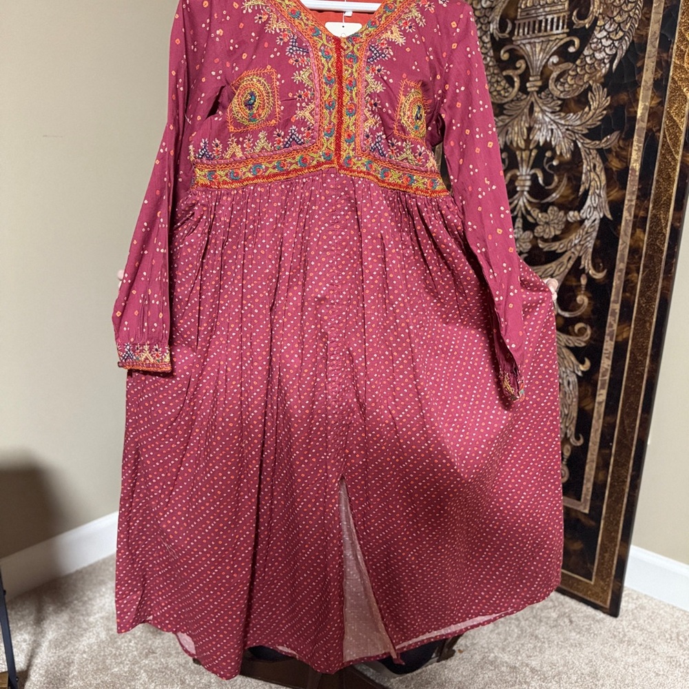 Pakistani generation long Embroidered Pink Long Dress